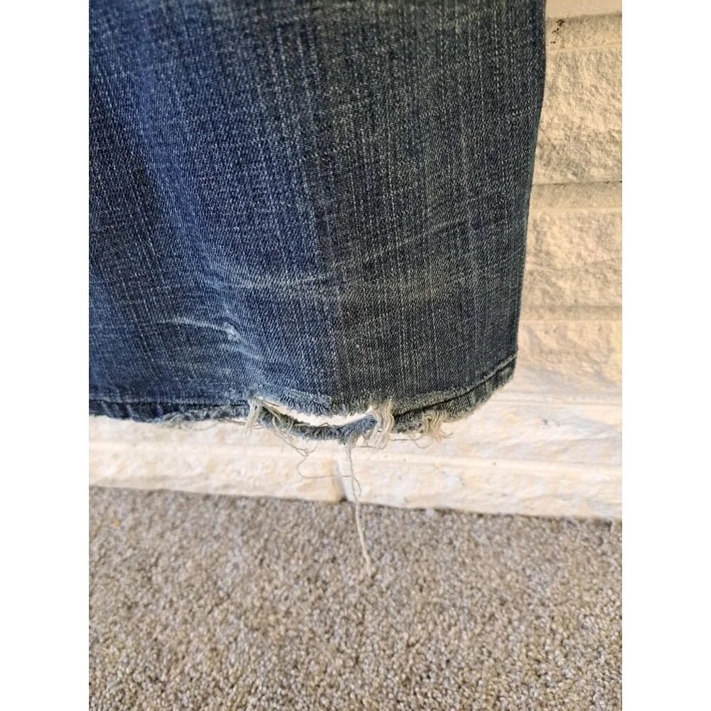 Vtg 90's Akademiks Denim Jeans Rhinestone Embellished Pockets Baggy Men's 44 - Picture 6 of 15